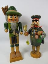 Vintage German handmade Nutcracker and a Smoking man. The tallest 38cm.