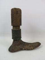 Antique shoe leg cobblers last. 25cm tall & 23cm long.