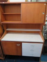 Mid 20th Century Kitchen dresser by Whiteleaf furniture with cupboard to left and three drawers to b