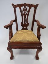 Large Dolls/Teddys/Childs armchair in the Victorian style. Measures approx 26 inches. See photos.