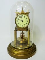 Gustav Becker Anniversary Clock, Serial Number 2248420. Appears to be in running order. Glass dome.