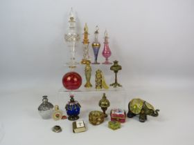 Selection of perfume bottles trinkets etc.