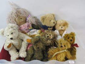 Selection of Various handmade teddy bears etc including 5 with local interest made in Bottesford.
