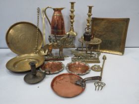 Good selection of various copper and brass items.