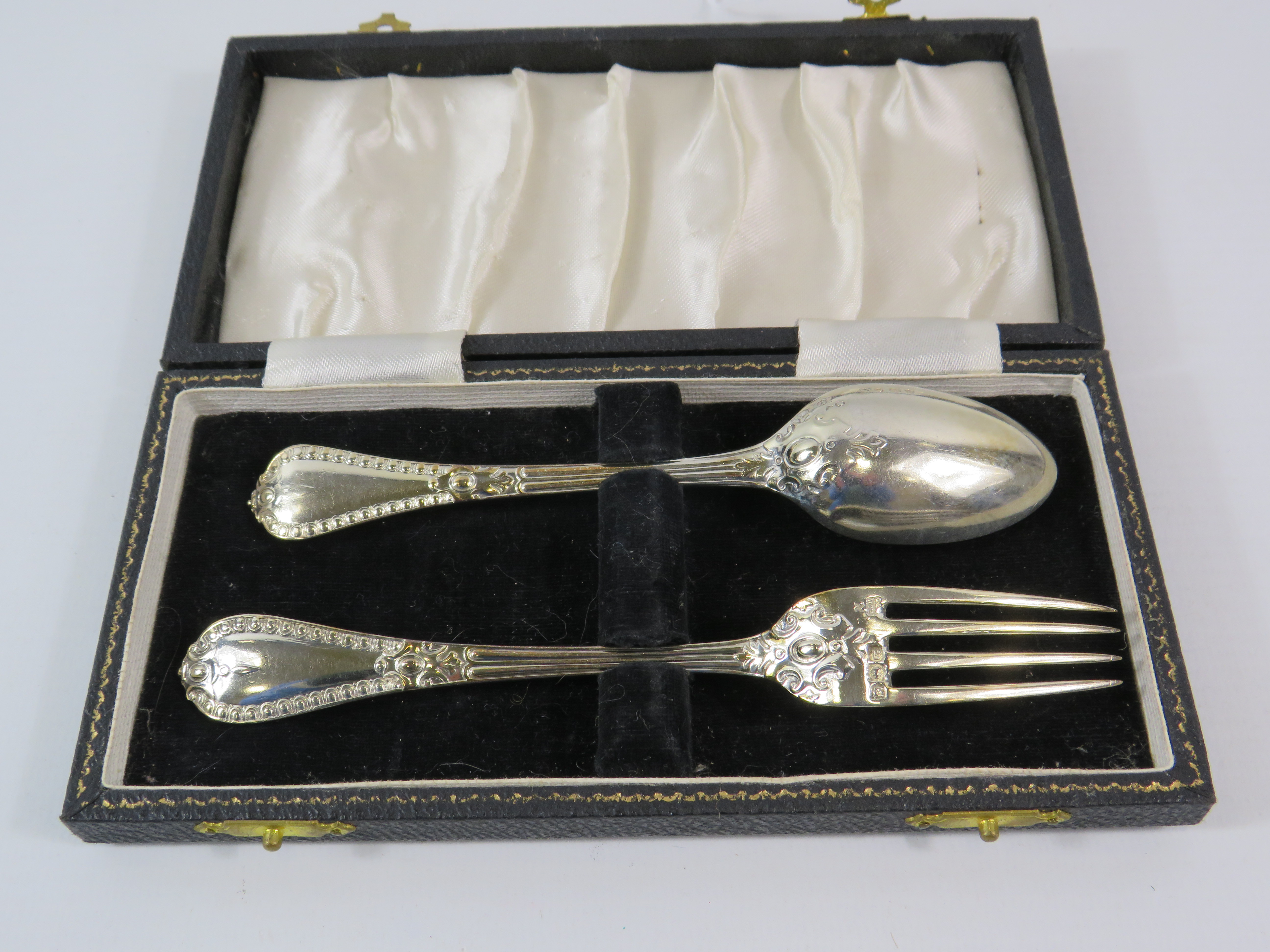 London 1879 Sterling silver cased Fork and spoon set, 61.6 g - Image 4 of 4