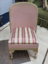 1930's Lloyd Look style boudoire chair with lifting seat pad and needlepoint pad. See photos