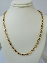 9ct Yellow Gold 20 inch Belcher neck chain. 5.4g in total.