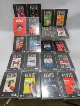 47, Elvis DVD's Some wrapped and unused together with 100+ De Agostini Official Elvis Collectors mag