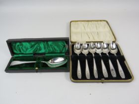 Set of 6 Birmingham sterling silver teaspoons 1927 plus a Sheffield 1905 teaspoon, total weight 97