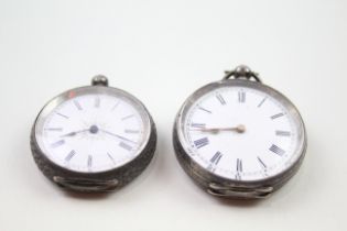 SILVER Mixed Purity Women's Vintage FOB WATCHES Key-wind Non-Working x 2 405643