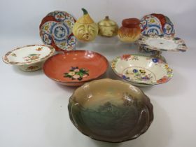 Various mixed ceramics including Japanese plates, Carlton ware, Toni Raymond etc.