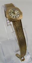 9ct Ladies Mondia mechanical wristwatch 17.1 grams in total.