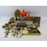 Interesting mixed collectables lot including a chess set , brass items, medical items etc.