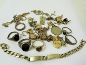 Approx 100g of assorted 925 Silver Jewellery to include Charm bracelet, loose charms. Chunky bracel