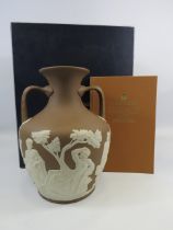 Rare Limited Edition Wedgwood Jasperware Portland vase in taupe no 25 of 25, 26cm tall. Comes with