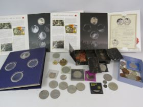Selection of various collectable coins includuing 6 Five pound coins.