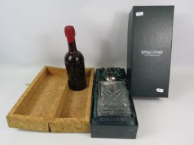 Royale Country Decanter with silver plated collar and a wax sealed bottle of Whitbread.