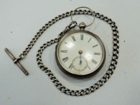 Vintage Silver cased pocket watch with enamel Dial. Missing one hand and subsidiary dial hand. Come