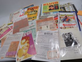 Large quantity of Elvis Memorabilia to include facscimile theatre tickets, telegrams, contracts, pos