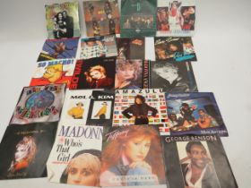 Approx 60 Vinyl 45's Singles from the 1980's-90's .  See photos. 