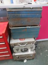 2 Cantilever tool boxes and 3 tool cases. PA991
