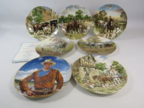 4 Wedgwood and 2 Royal Doulton Working horses plate plus a Franklin Mint "The Duke" plate.