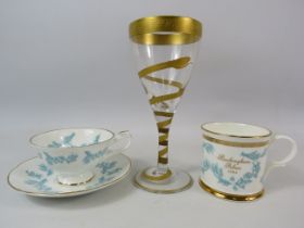 Buckingham Palace collection lot including a 24ct gold snake glass.