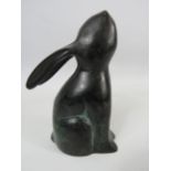 Bronze Rabbit sculpture approx 16cm tall.