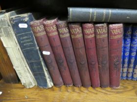 Large selection of Antique books to include Book of Knowledge, History of England, Great War series,
