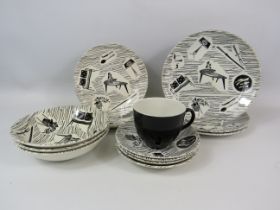 13 Pieces of Ridgway Homemaker pattern ceramics.