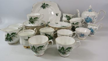 Staffordshire china part teaset plus a Royal Standard coffee pot jug and bowl.