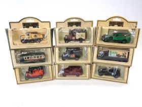 Nine Lledo Days Gone by model trucks. All boxed and in good order. See photos.