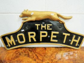 Glass fibre Railway Engine Plaque 'The Morpeth' 32 x 15 inches. See photos S2