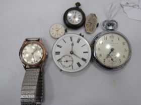 Selection of Pocket watches, mechanisms and watches for spares or repairs. See photos.