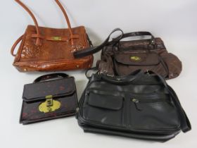 Four ladies Handbags, Greek leather, Miss Albright etc.