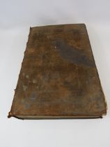 Very Large Antique Suede Prince James Bible, see pics, 44cm by 28cm and 8.5cm deep