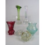 Various Art glass including Murano, Caithness and Bohemian.