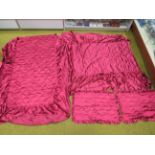 Two, single bed sized Satin bed covers in Damask with two matching pillowcases. See photos. 