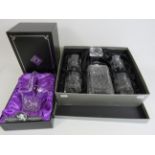 Vernoa crystal decanter and glass set plus a Edinburgh crystal basket both boxed.