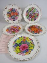 5 Flower festival Royal Albert plates.