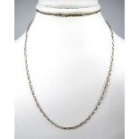 9ct Yellow Gold 19 inch Trace Chain.  0.8g