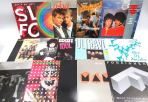 Sixteen Rock & Pop Vinyl LP's by A-HA,  ZZ Top,  Queen, Billy Idol. See photos. 