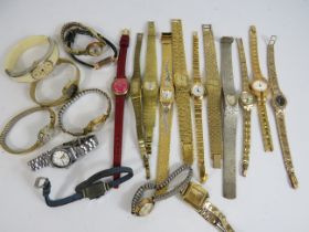 Job Lot Assorted Ladies Vintage Wristwatches Hand-wind / Automatic Untested x 20 406383