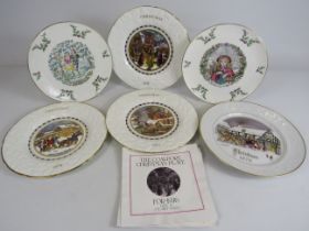 3 Coalport and 3 Royal Worcester Christmas plates.