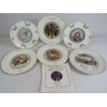 3 Coalport and 3 Royal Worcester Christmas plates.