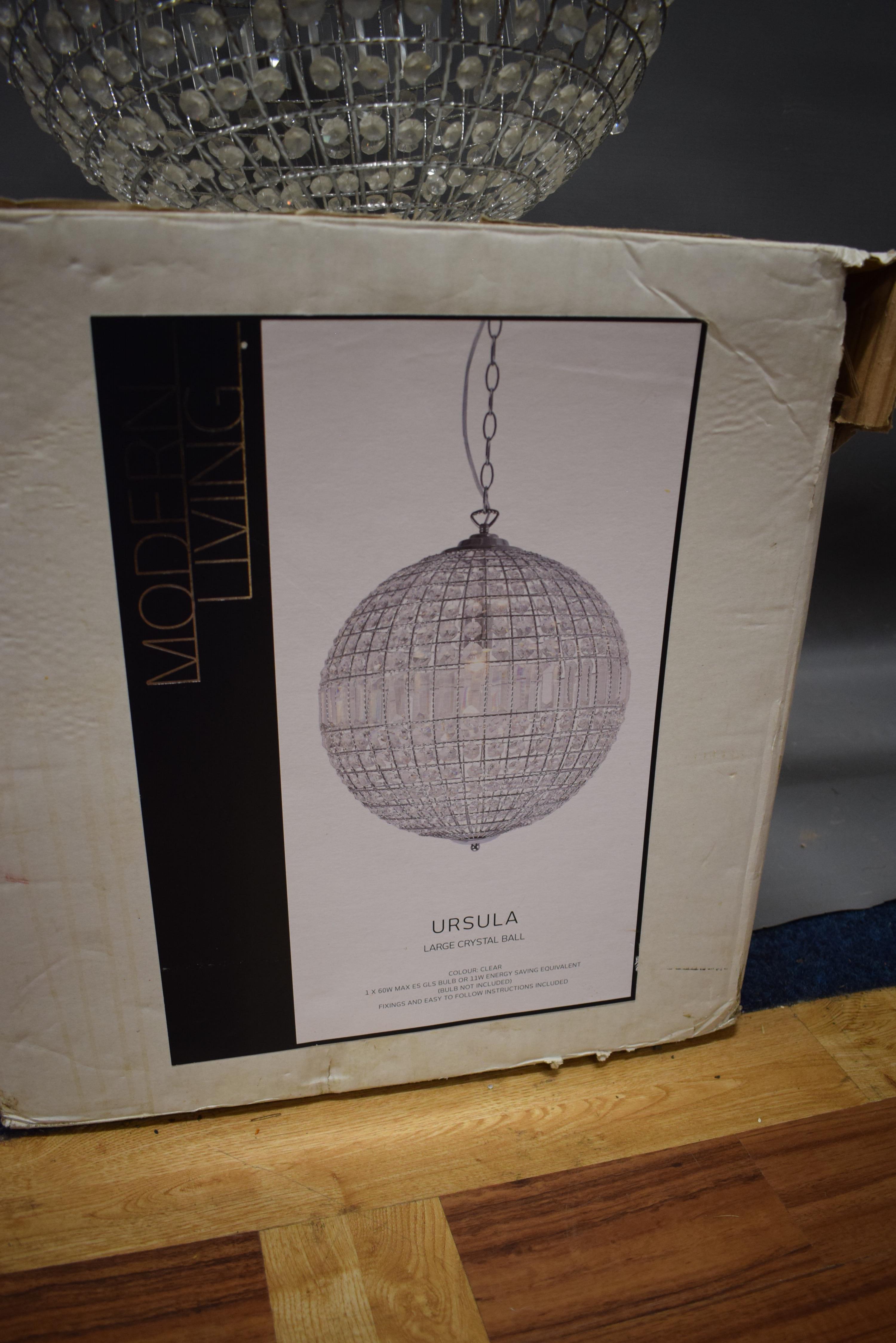 Modern Lighting by Ursula large crystal ball. One boxed and apparently as new. See photos.  - Image 3 of 3