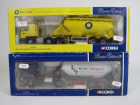 2 Boxed Corgi limited edition HGV Lorries, Blue circle cement and NTM transport.