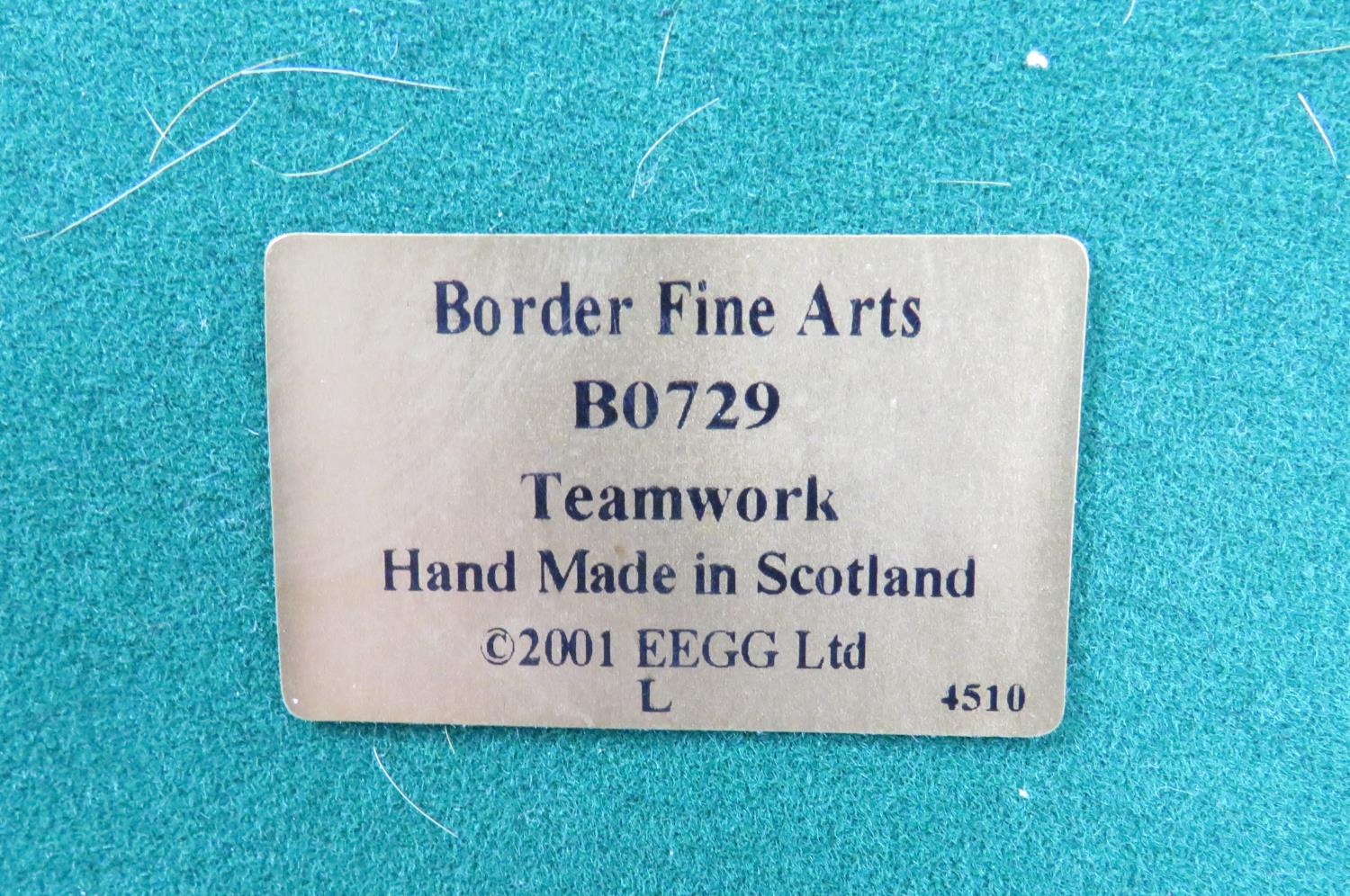 Border Fine arts Model entitled 'Teamwork' by Ray Ayres. On Wooden Plinth. BO729 2001.Limited - Image 5 of 6