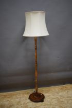 Oak Standard lamp with white shade. See photos. S2