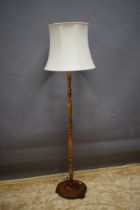 Oak Standard lamp with white shade.  See photos.  S2